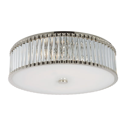Kean LED Flush Mount Ceiling Light in Polished Nickel (24.25-Inch).