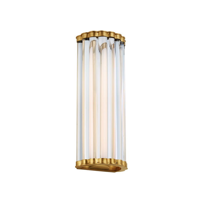 Kean LED Wall Light in Antique-Burnished Brass (14-Inch).