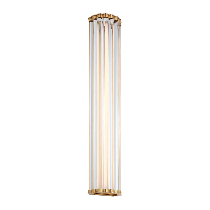 Kean LED Wall Light in Antique-Burnished Brass (28-Inch).