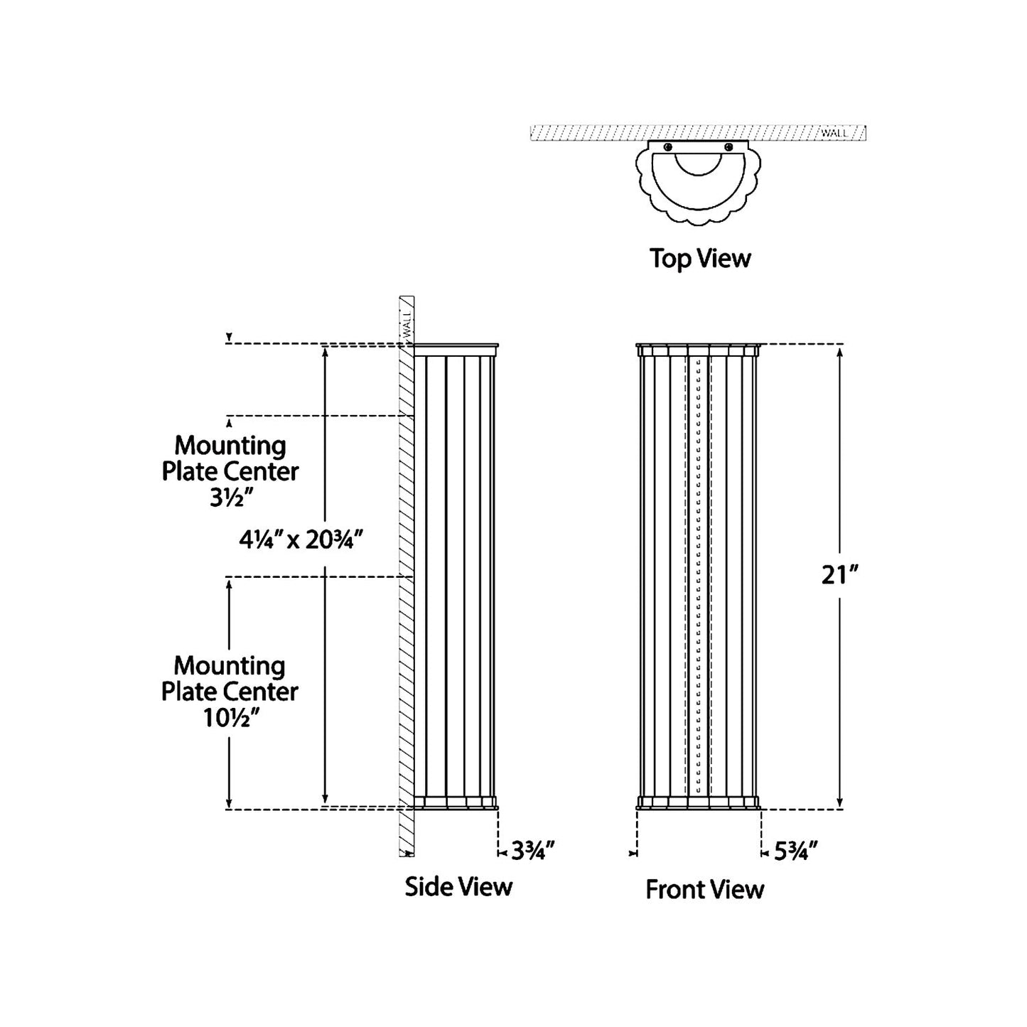 Kean LED Wall Light - line drawing.