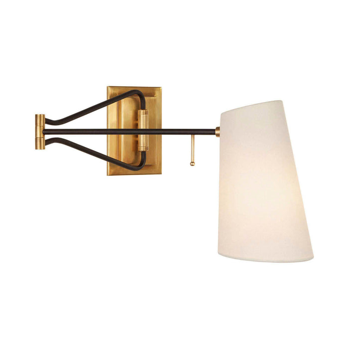 Keil Swing Arm Wall Light in Hand-Rubbed Antique Brass/Black (Small).