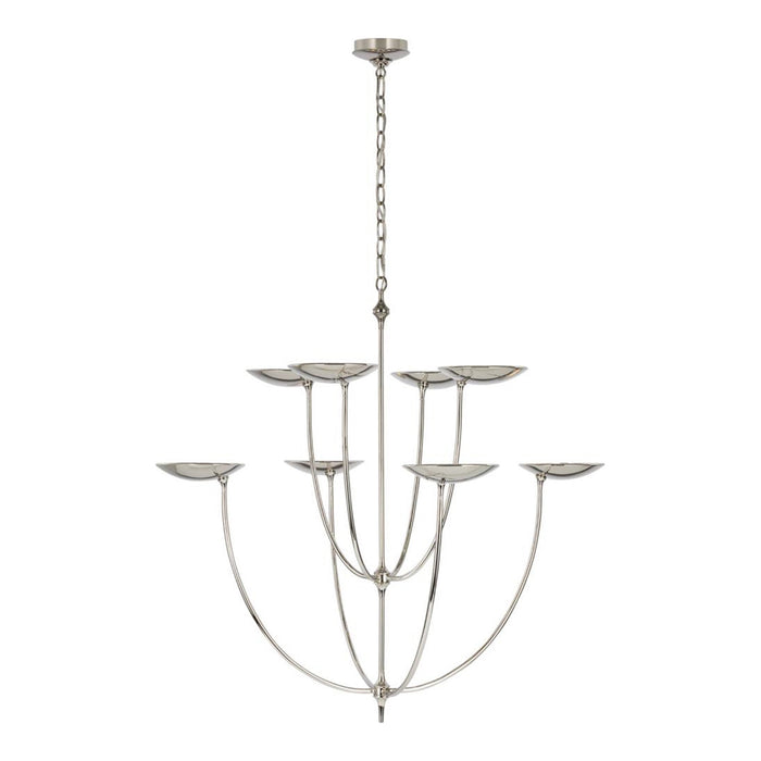 Keira LED Chandelier in Matte White/Hand-Rubbed Antique Brass (X-Large).