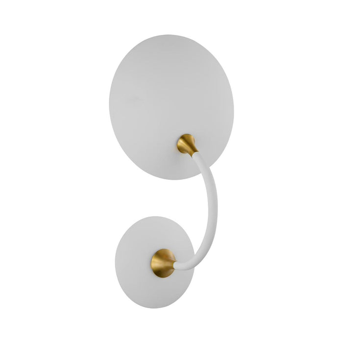 Keira LED Wall Wash Light in Matte White/Hand-Rubbed Antique Brass.