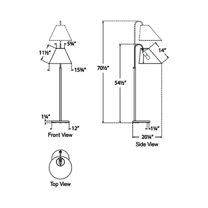 Kinsley LED Floor Lamp - line drawing.