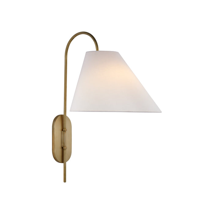 Kinsley LED Wall Light in Soft Brass.