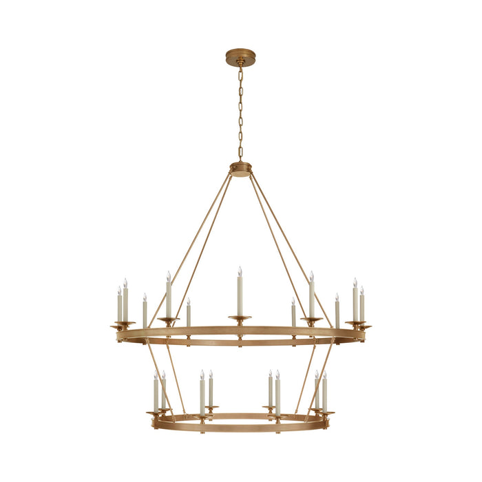 Launceton Grande Two Tiered Chandelier in Antique-Burnished Brass.
