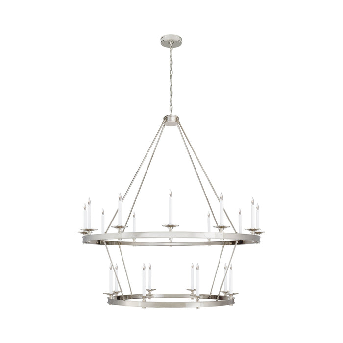 Launceton Grande Two Tiered Chandelier in Polished Nickel.