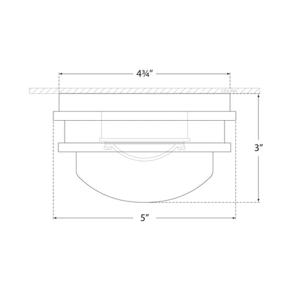 Launceton LED Flush Mount Ceiling Light - line drawing.