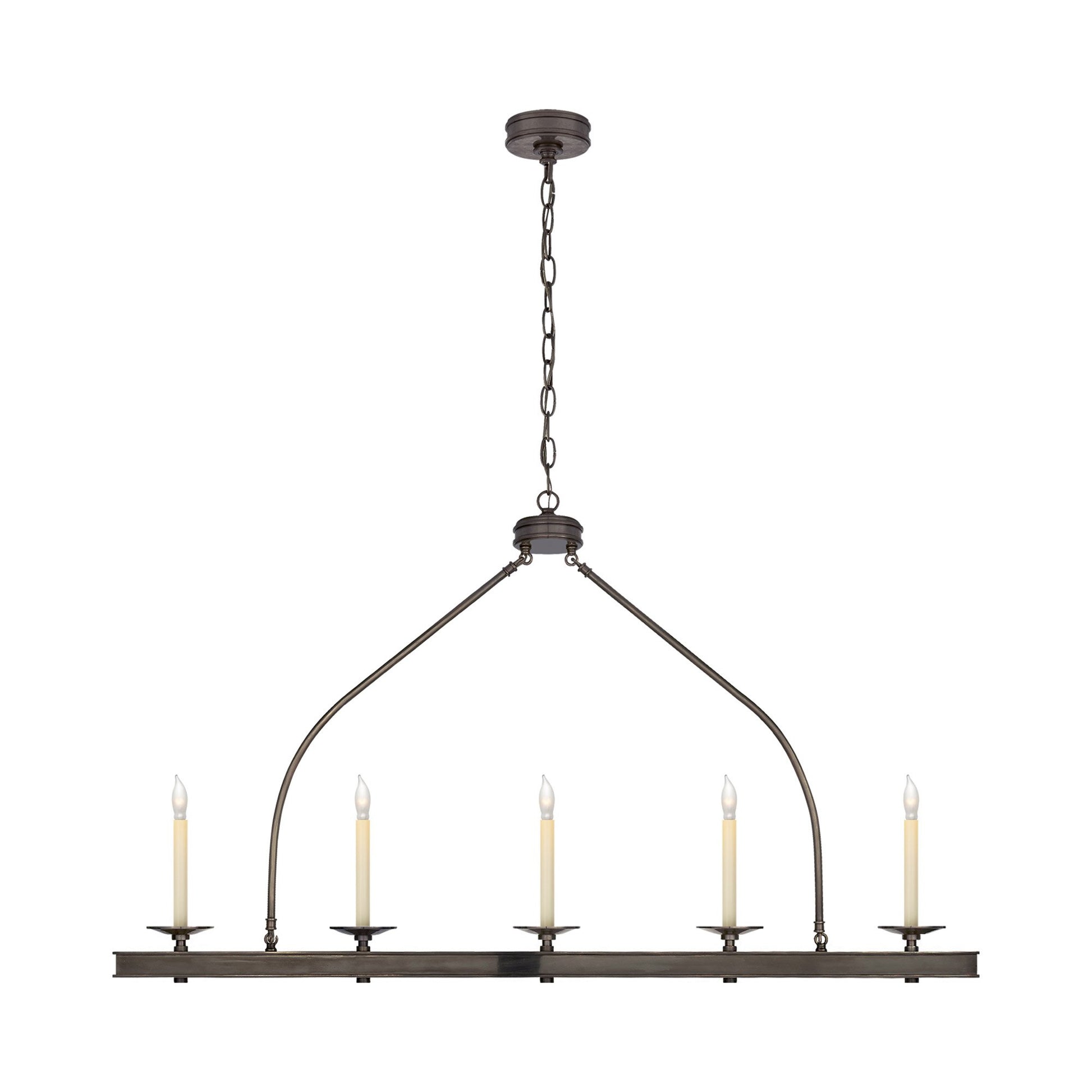 Launceton Linear Pendant Light in Bronze.
