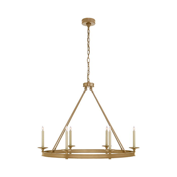 Launceton Oval Chandelier in Antique-Burnished Brass.