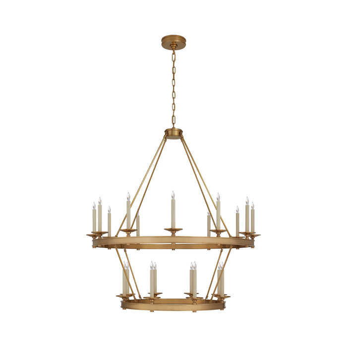Launceton Two Tiered Chandelier in Antique-Burnished Brass (Large).