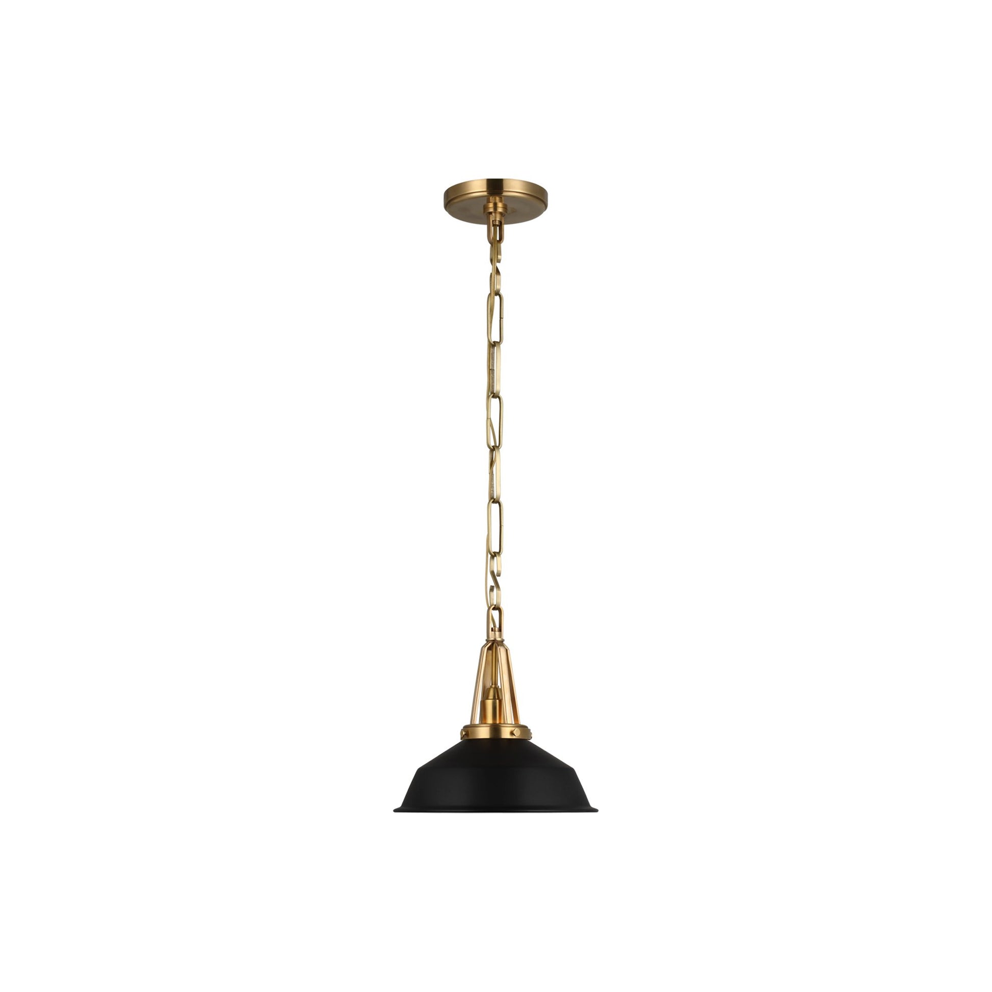 Layton LED Pendant Light in Antique-Burnished Brass/Matte Black (Small).