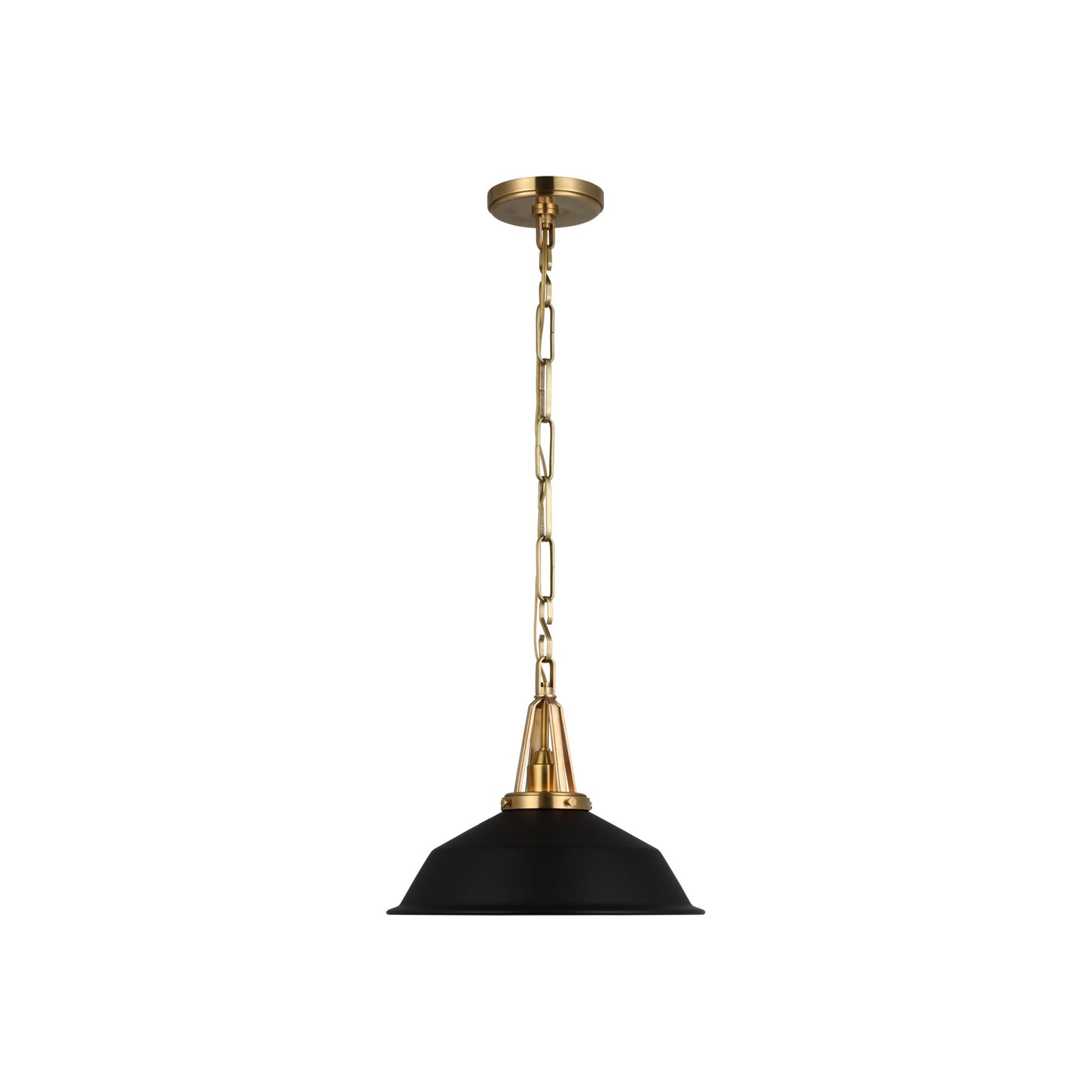 Layton LED Pendant Light in Antique-Burnished Brass/Matte Black (Medium).