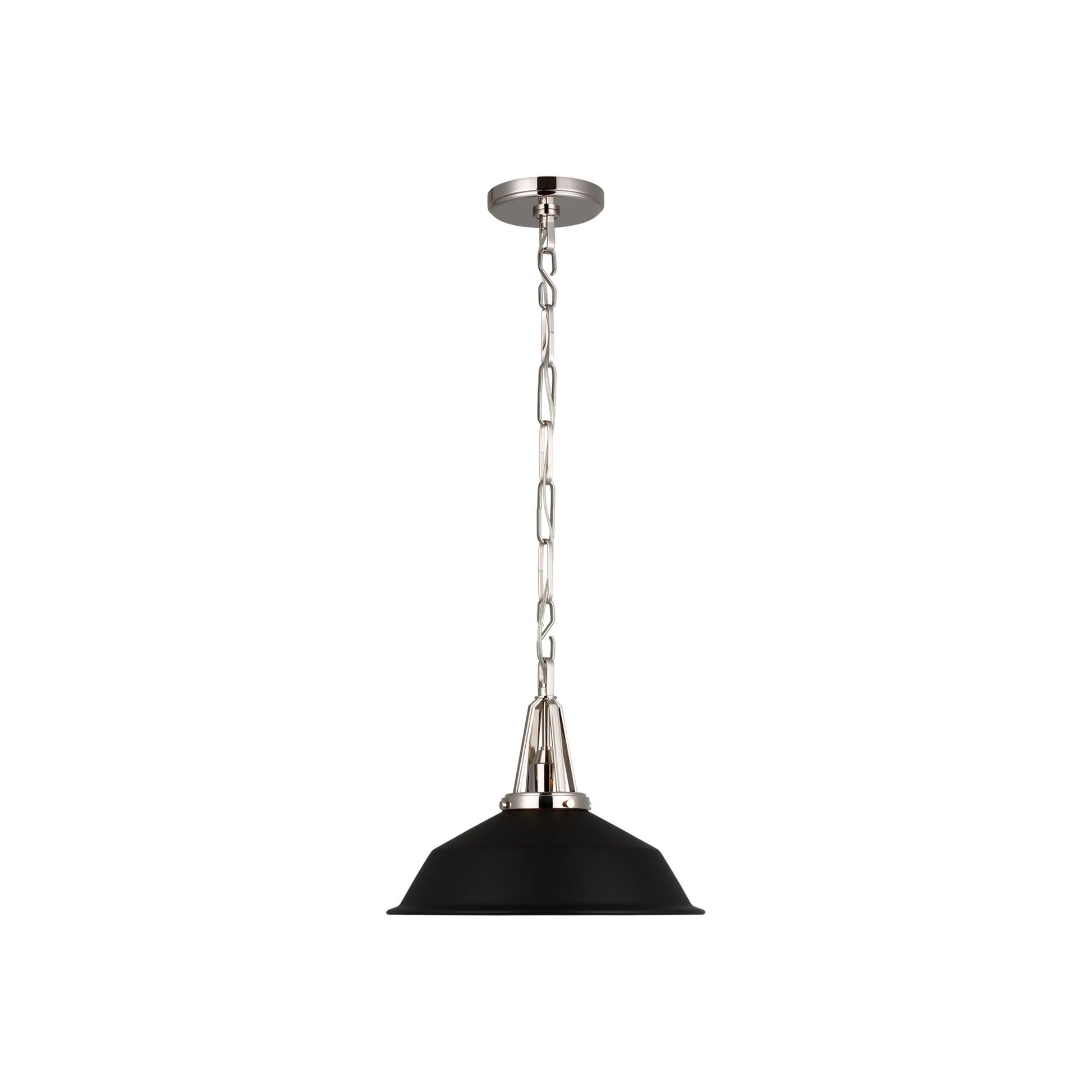 Layton LED Pendant Light in Polished Nickel/Matte Black (Medium).