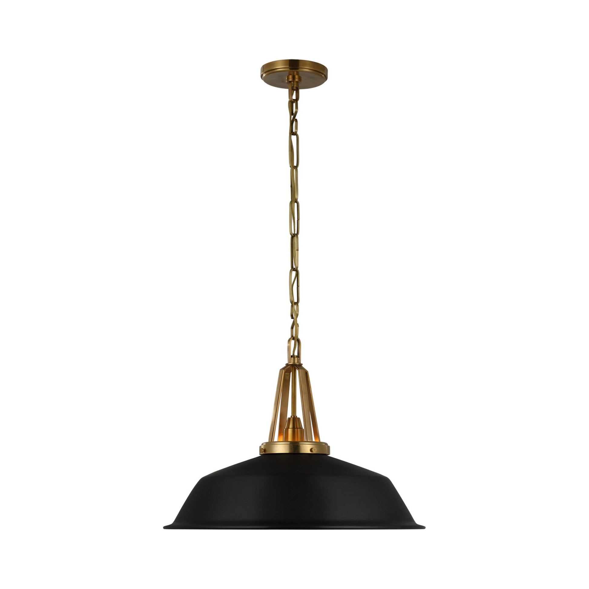 Layton LED Pendant Light in Antique-Burnished Brass/Matte Black (Large).