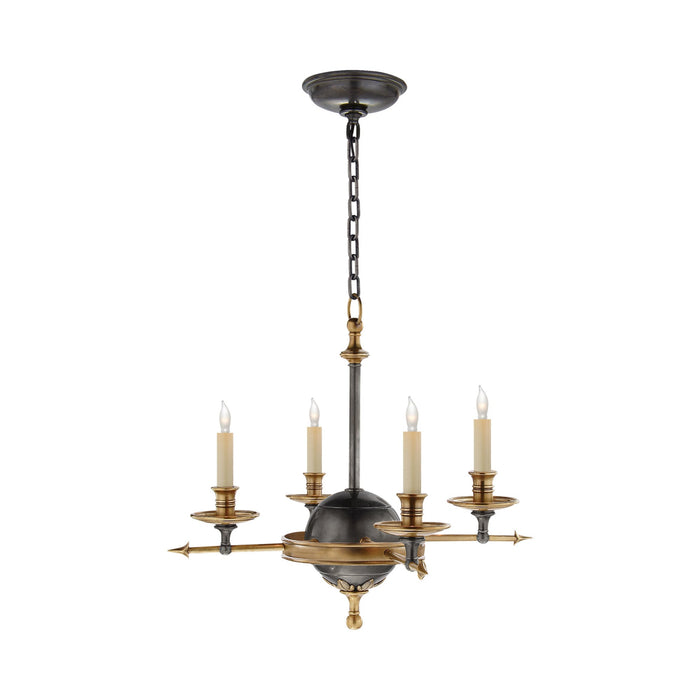 Leaf and Arrow Chandelier in Bronze/Antique-Burnished Brass (Small).