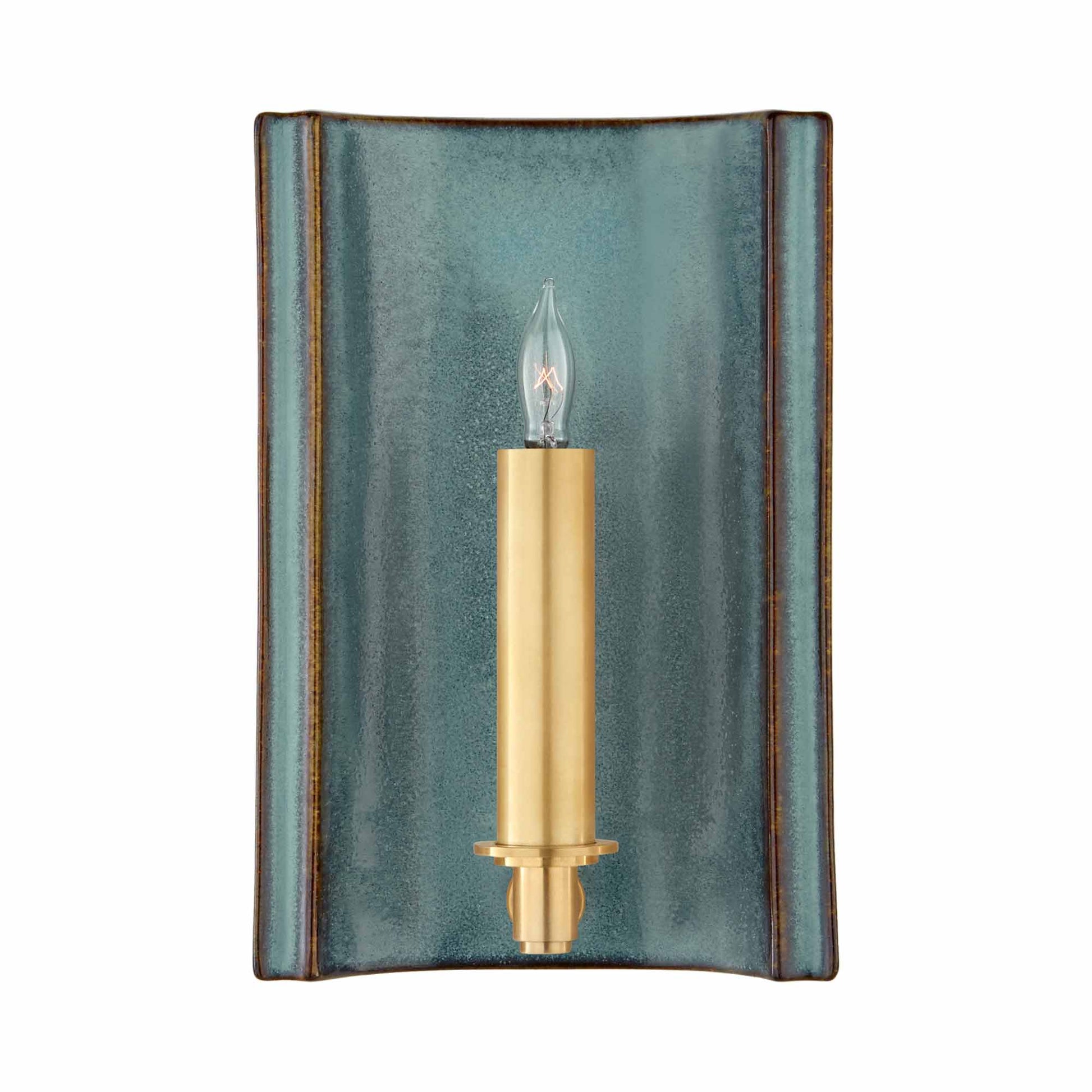 Leeds Rectangle Wall Light in Oslo Blue.