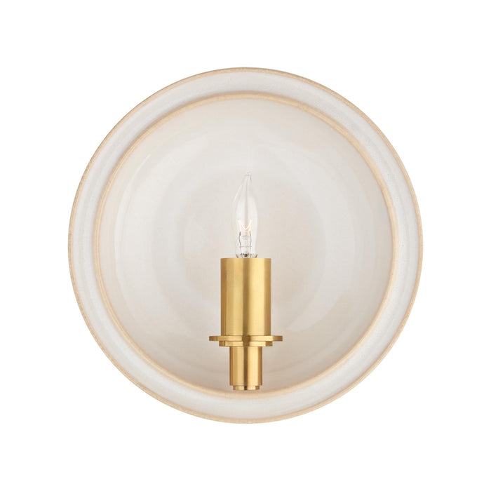 Leeds Round Wall Light in Ivory (Small).