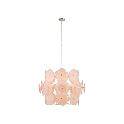 Leighton Chandelier in Polished Nickel/Blush (Large).