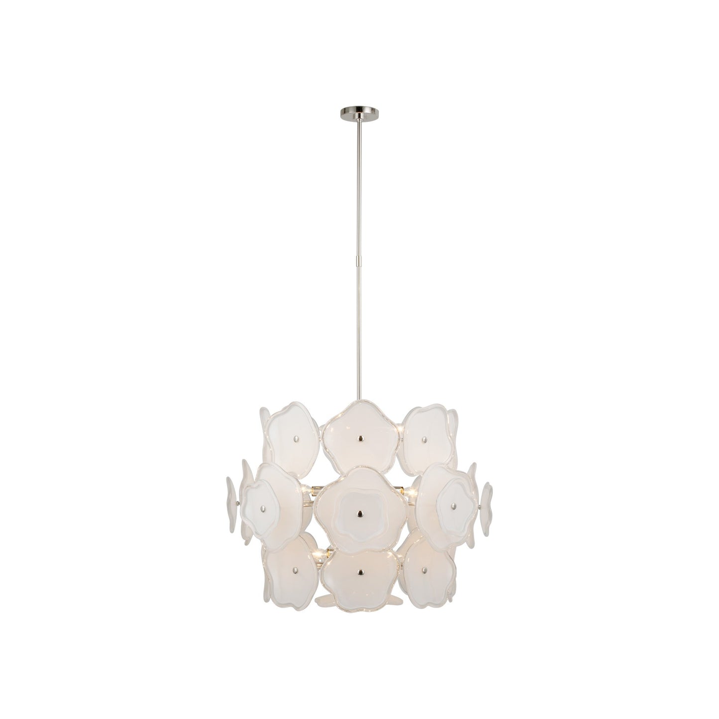 Leighton Chandelier in Polished Nickel/Cream (Large).