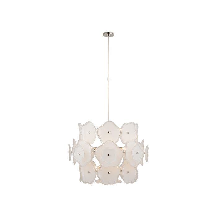 Leighton Chandelier in Polished Nickel/Cream (Large).