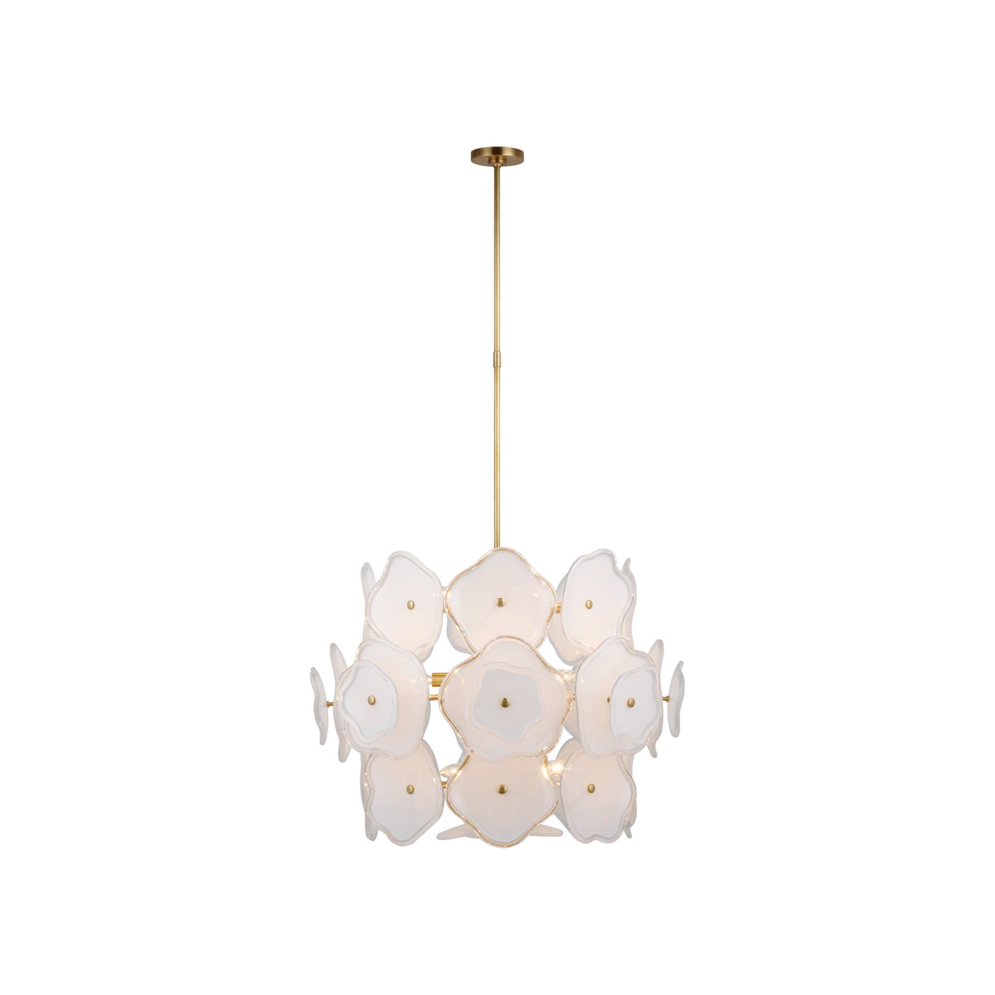 Leighton Chandelier in Soft Brass/Cream (Large).