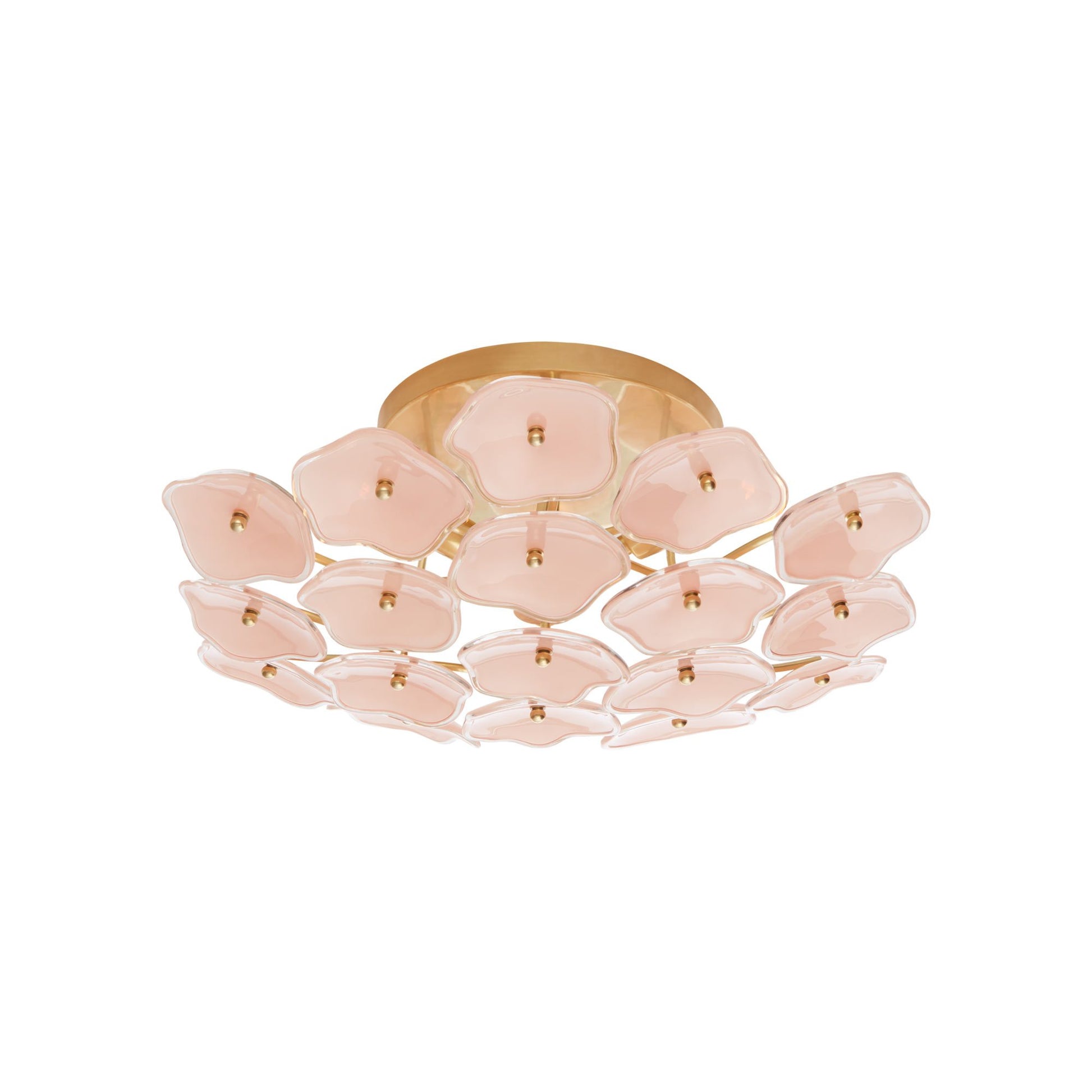 Leighton Flush Mount Ceiling Light in Soft Brass/Blush (Medium).