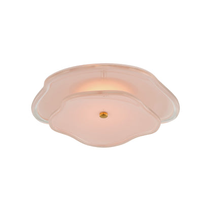 Leighton Layered LED Flush Mount Ceiling Light in Soft Brass/Blush (Large).