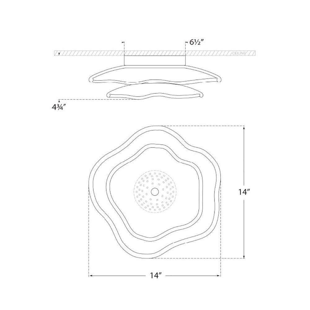 Leighton Layered LED Flush Mount Ceiling Light - line drawing.