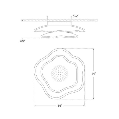 Leighton Layered LED Flush Mount Ceiling Light - line drawing.