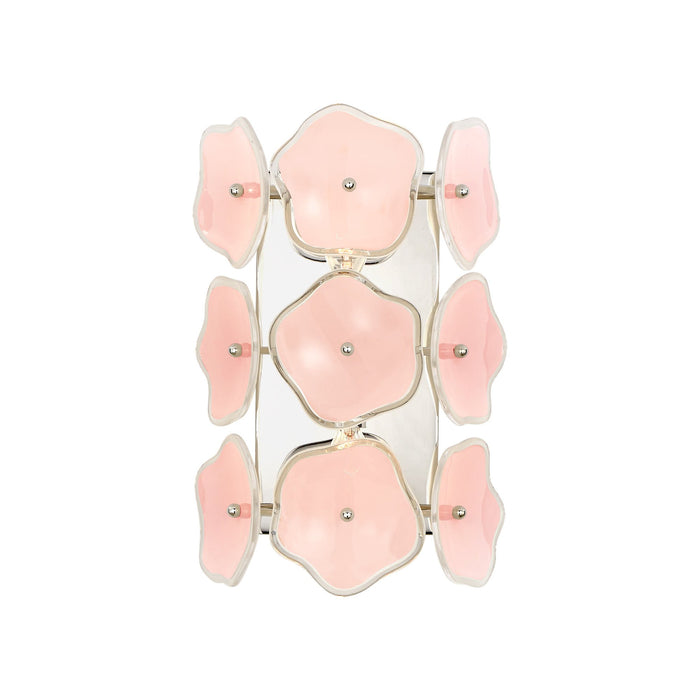 Leighton Wall Light in Polished Nickel/Blush (Small).