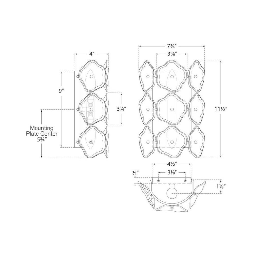 Leighton Wall Light - line drawing.