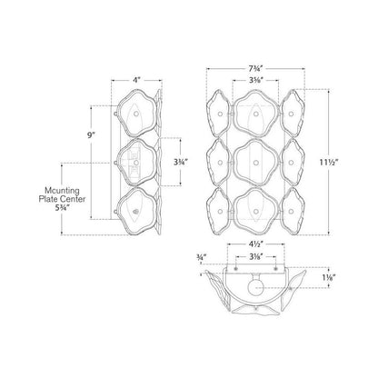 Leighton Wall Light - line drawing.