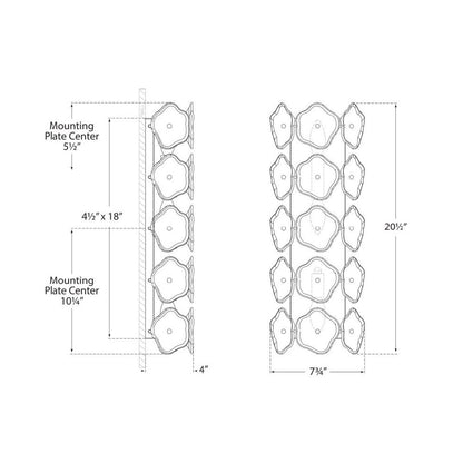 Leighton Wall Light - line drawing.