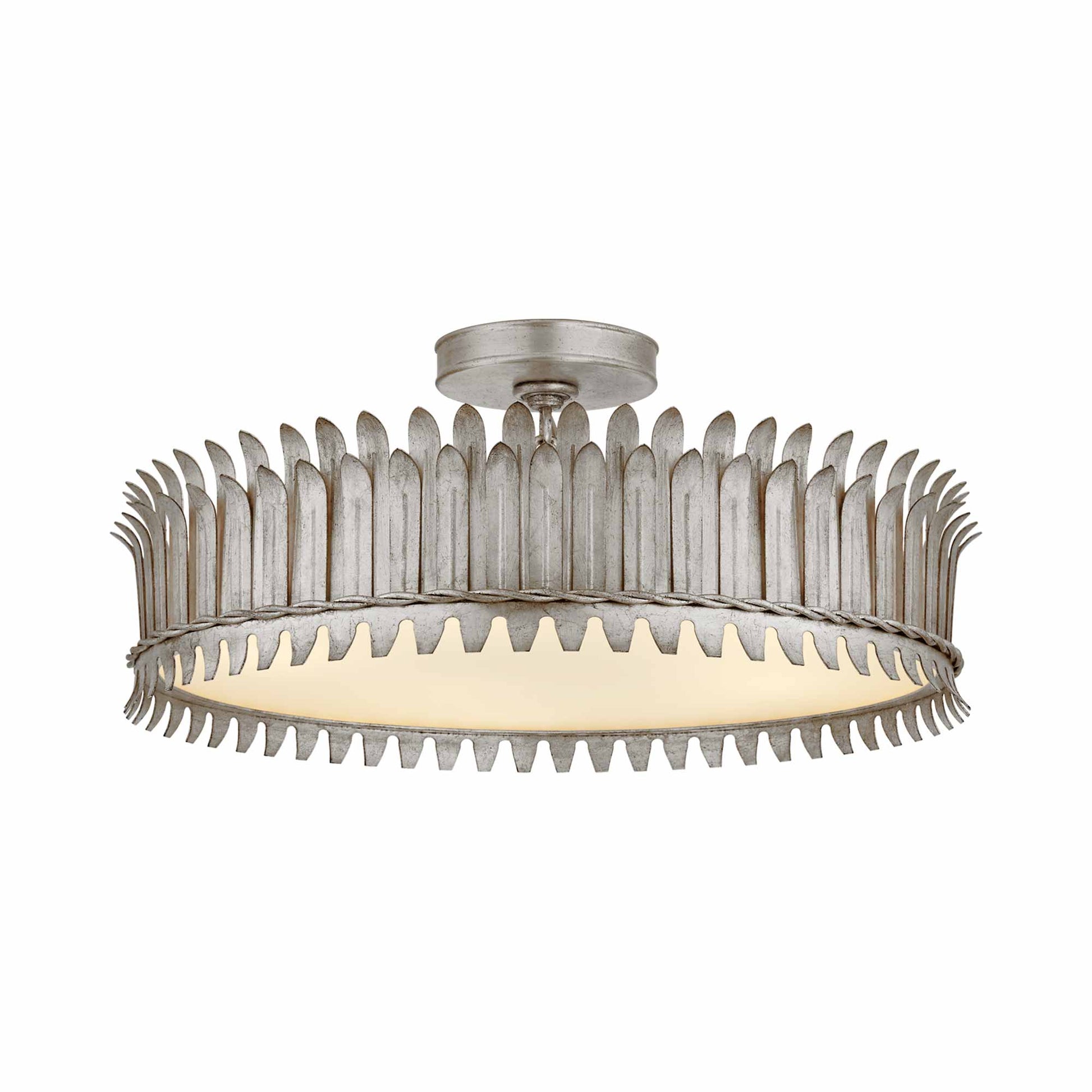 Leslie LED Semi Flush Mount Ceiling Light in Burnished Silver Leaf (Large).