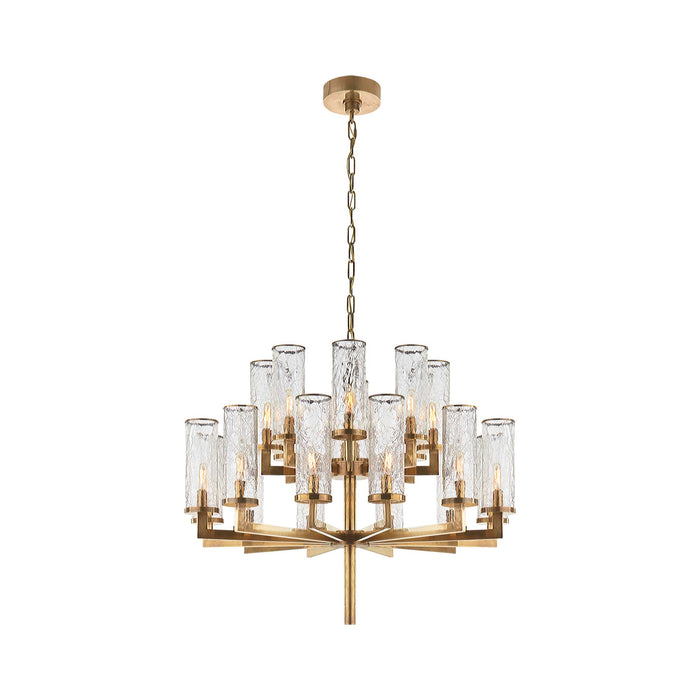 Liaison Chandelier in Double/Antique-Burnished Brass/Crackle.