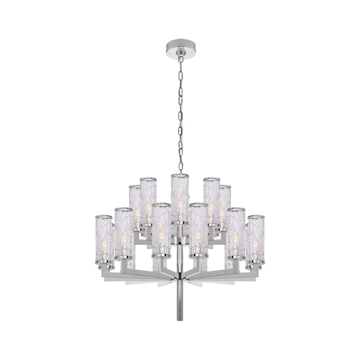 Liaison Chandelier in Double/Polished Nickel/Crackle.
