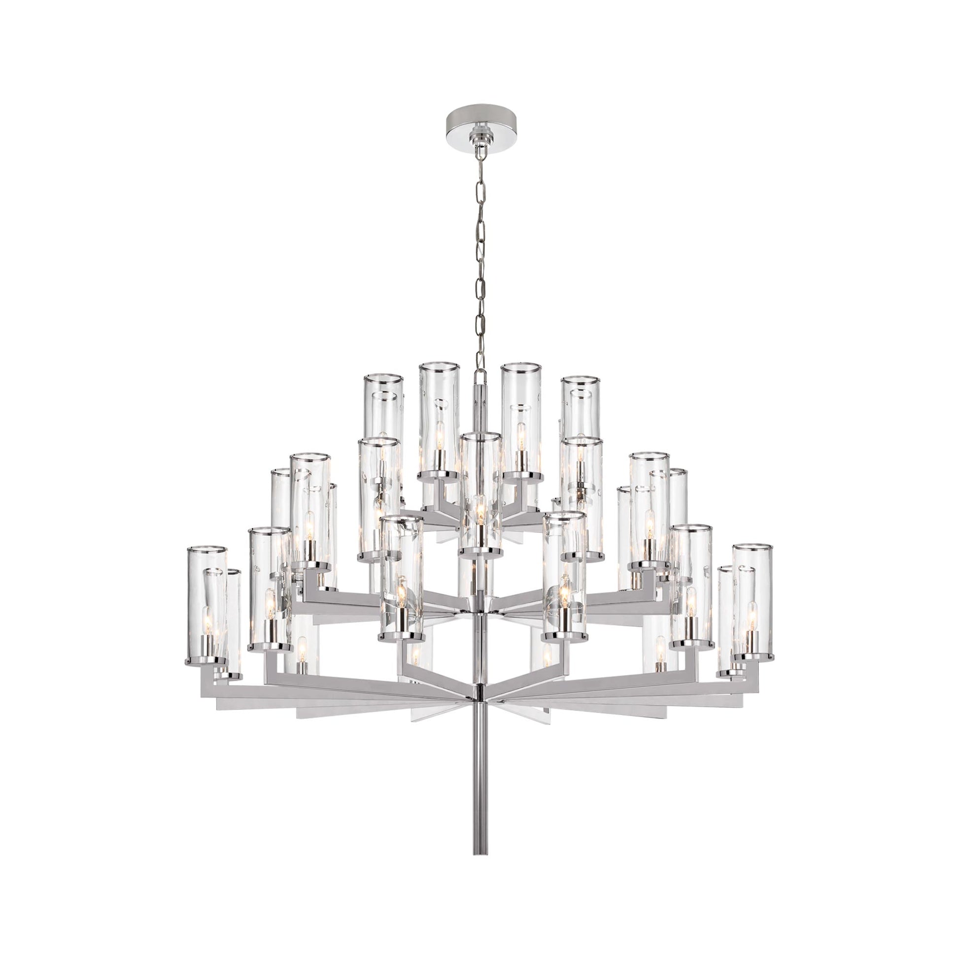 Liaison Chandelier in Triple/Polished Nickel/Clear.