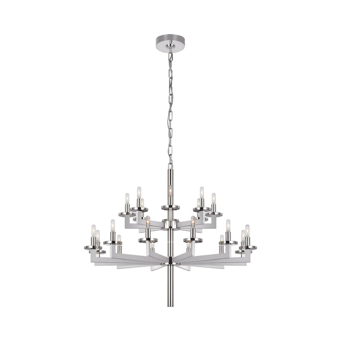 Liaison Double Tier Chandelier in Polished Nickel.
