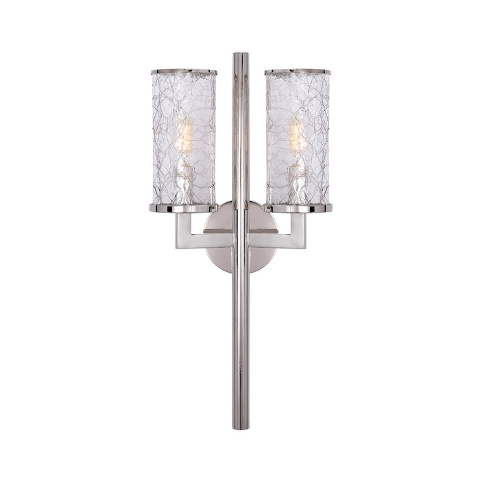 Liaison Double Wall Light in Polished Nickel/Crackle.