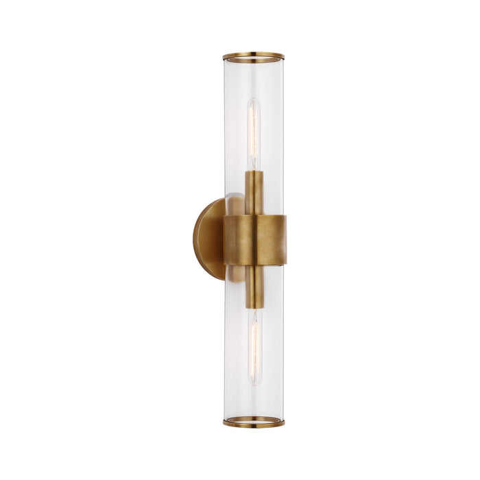 Liaison KW2118 Wall Light in Antique-Burnished Brass/Clear.
