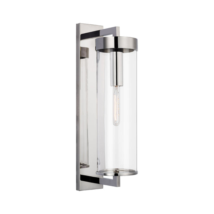 Liaison Outdoor Wall Light in Polished Nickel.