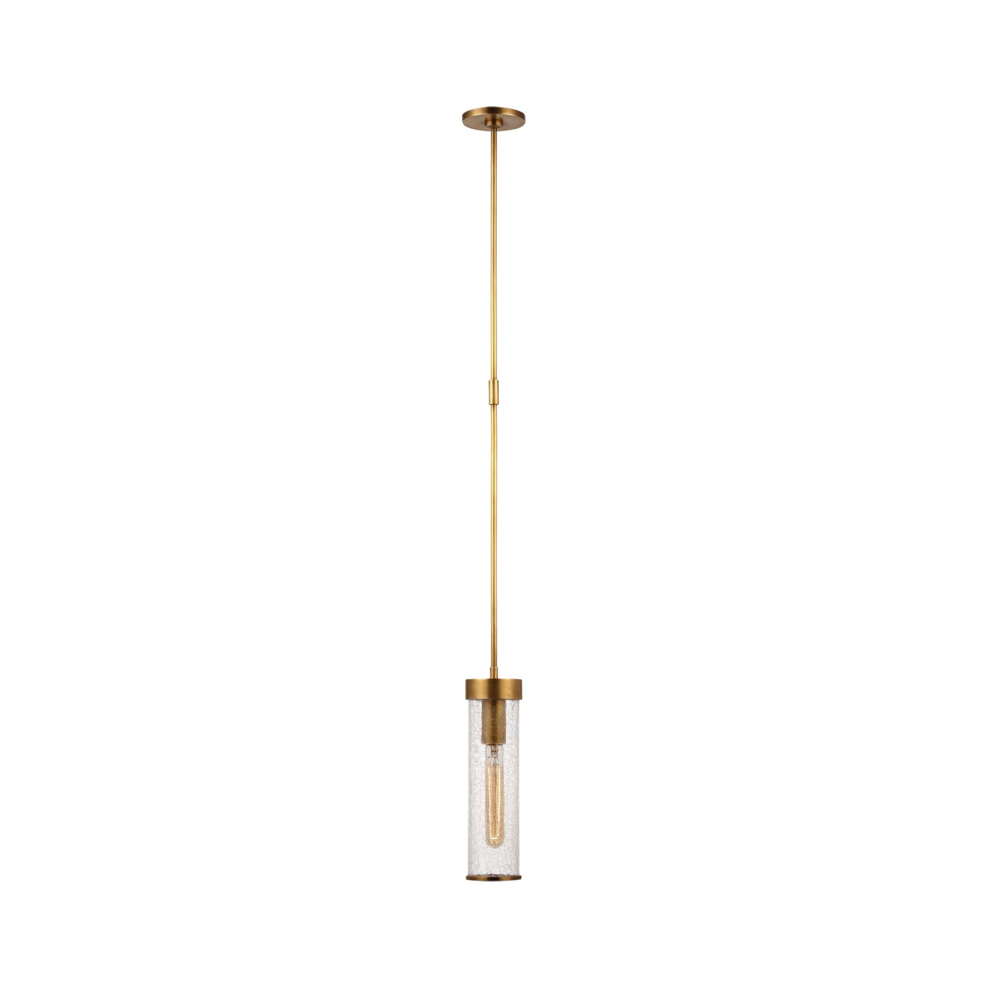 Liaison Pendant Light in Short/Antique-Burnished Brass/Crackle.
