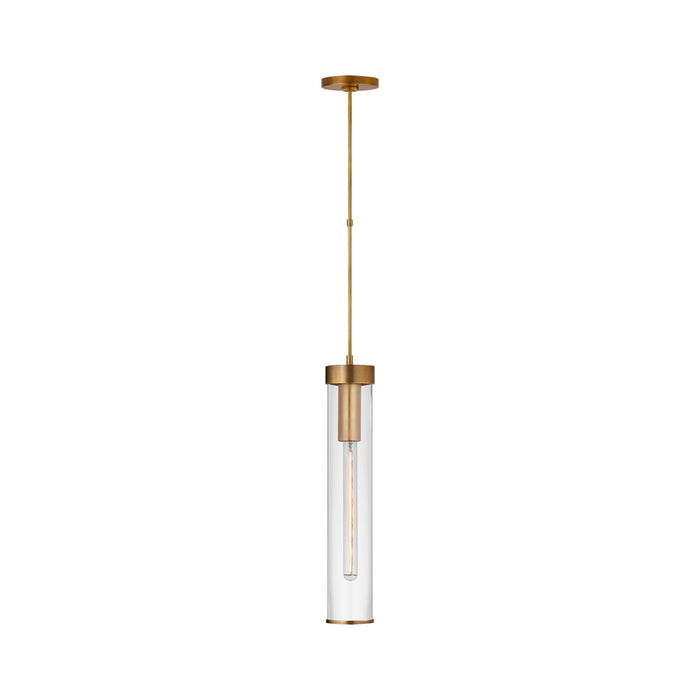 Liaison Pendant Light in Long/Antique-Burnished Brass/Clear.