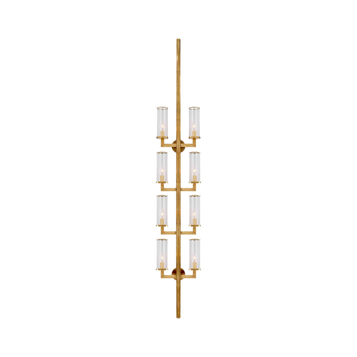 Liaison Statement Wall Light in Antique-Burnished Brass/Clear.