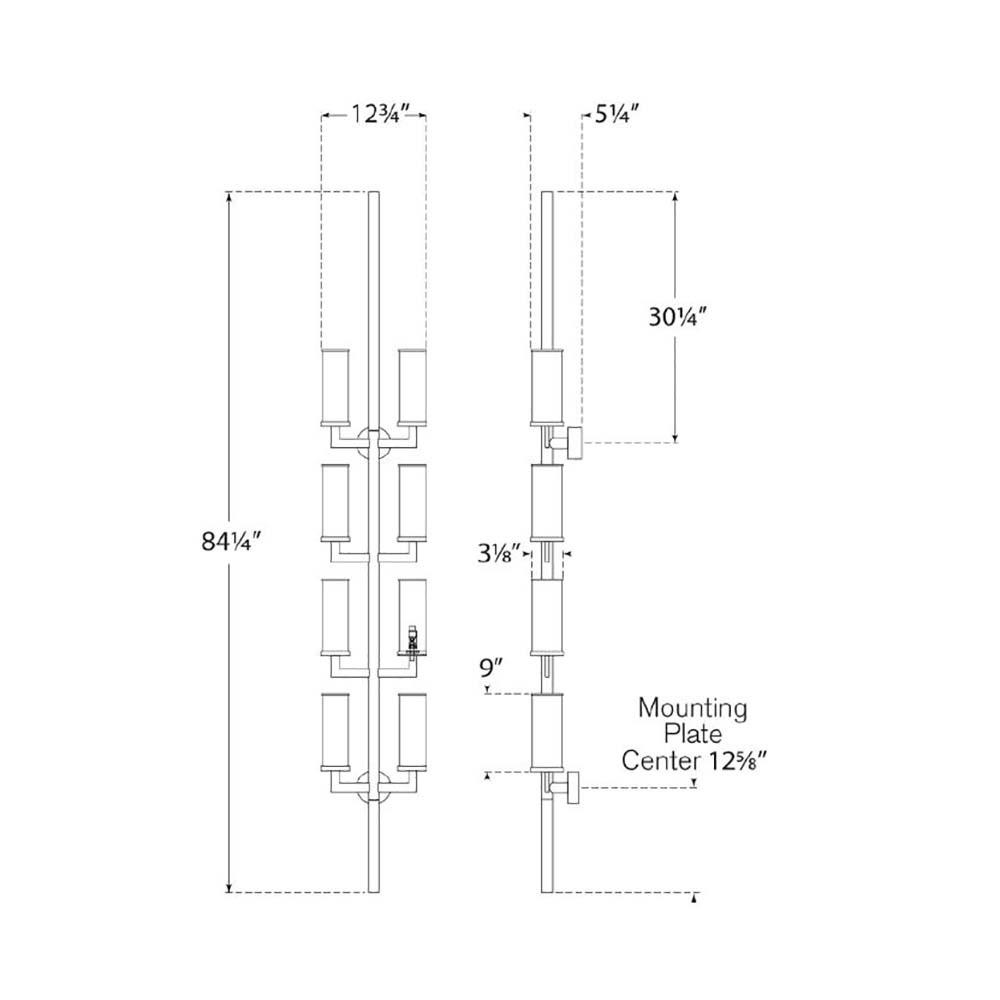 Liaison Statement Wall Light - line drawing.