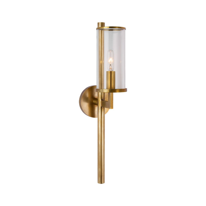 Liaison Wall Light in Antique-Burnished Brass/Clear.