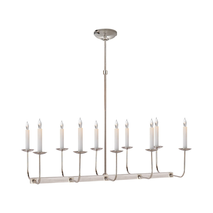 Linear Branched Chandelier in Polished Nickel/Without Shade.