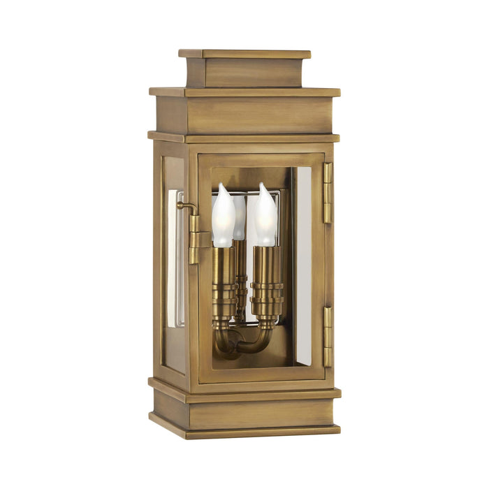 Linear Outdoor Wall Light in Antique-Burnished Brass (Mini).