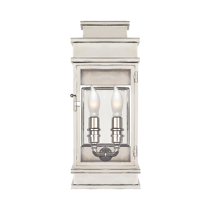 Linear Outdoor Wall Light in Polished Nickel (Mini).